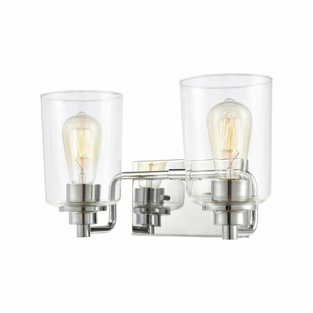 ELK LIGHTING Robins 2-Light Vanity Light In Polished Chrome With Clear Glass 46621/2